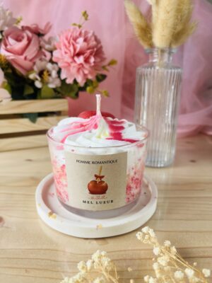 Bougie gourmande pomme romantique