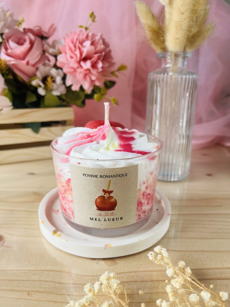 Bougie gourmande pomme romantique