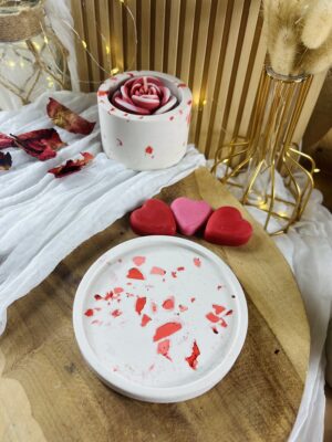 Plateau terrazo rose rouge