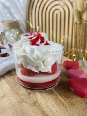 Bougie gourmande passion fraise