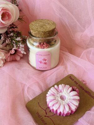 Duo parfumé : Bougie fleurie et suspension